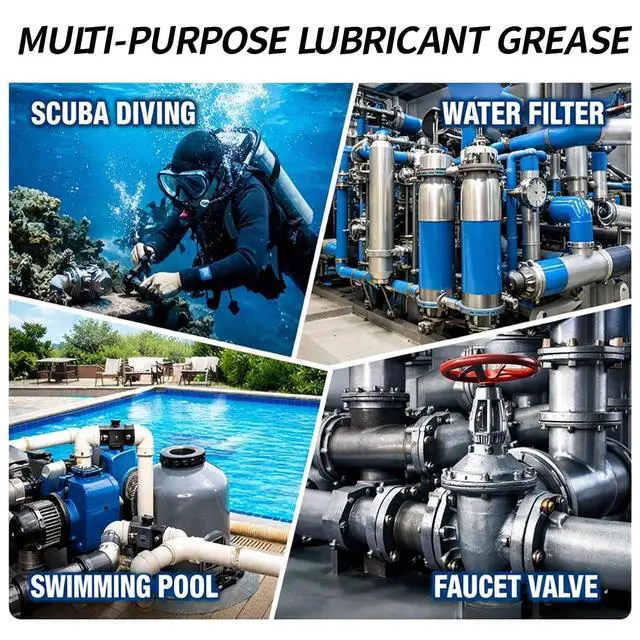 Alt view image 6 of 6 - 2oz Silicone Grease Lubricant for O-Rings, Plumbing, Faucet, Waterproof Multi-Purpose Silicone Grease for Rubber Seals, Gaskets, Water Filter, Pool Equipment, Appliance Maintenance