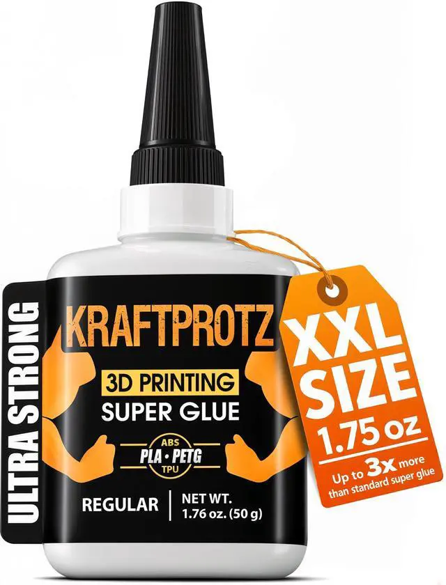 Main image of 3D Printer Super Glue Thin for PLA, ABS, PETG, TPU & Nylon 1.76 oz XXL Capillary Action, Ultra Fast-Drying & Clear Perfect for Resin, RC Parts, Cracks & Fine Detail Fixes