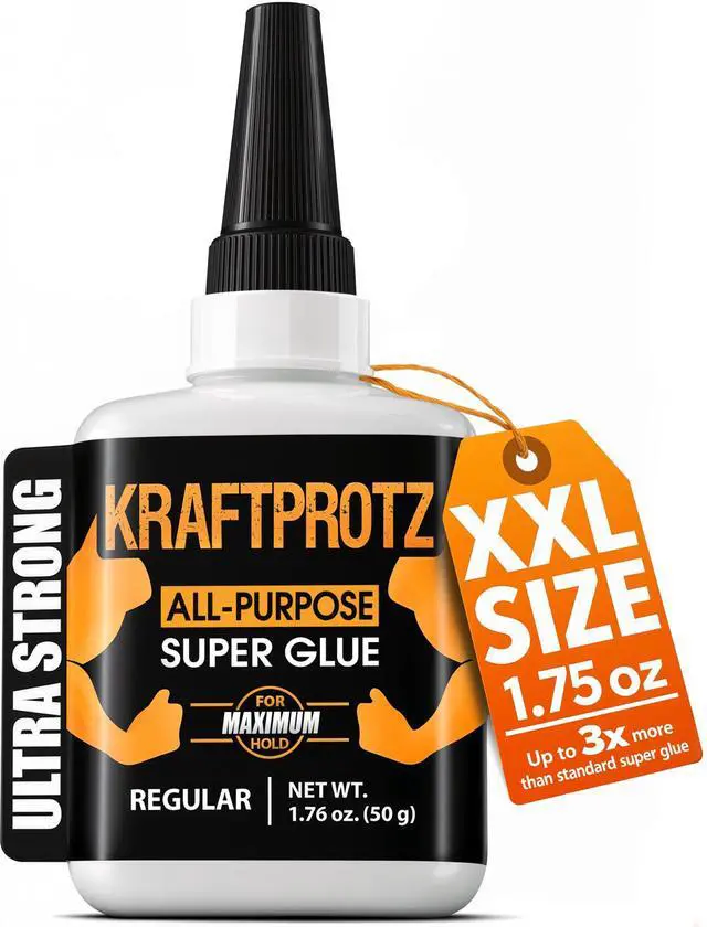 Main image of Super Glue XXL Value Size (1.76oz) All Purpose Liquid Adhesive for Plastic Bonds Wood, Metal, Rubber, Ceramic & Leather Industrial Strength Bonding