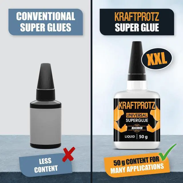 Alt view image 7 of 7 - Super Glue XXL Value Size (1.76oz) All Purpose Liquid Adhesive for Plastic Bonds Wood, Metal, Rubber, Ceramic & Leather Industrial Strength Bonding