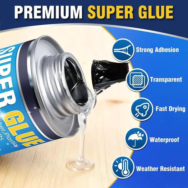 Alt view image 2 of 7 - Super Glue All Purpose, 130ml Waterproof Super Glue with Brush, Clear Glue for Wood, Rubber, Leather, Plastic, Glass, Metal, Fabric, DIY Crafts and More