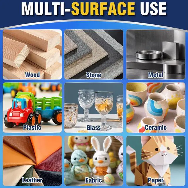 Alt view image 4 of 7 - Super Glue All Purpose, 130ml Waterproof Super Glue with Brush, Clear Glue for Wood, Rubber, Leather, Plastic, Glass, Metal, Fabric, DIY Crafts and More