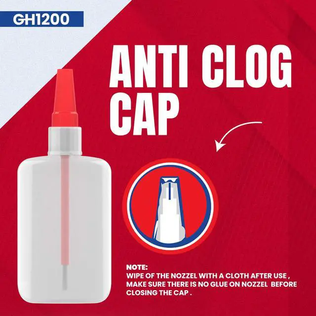 Alt view image 7 of 7 - (2-in-1) Super Glue with Brush Applicator & Nozzle, Mess Free Superglue Brush, Instant Never Dries, 3000 CPS Ca Glue, No Stain Clear Glue, Super Glue for Plastic, Rubber & More