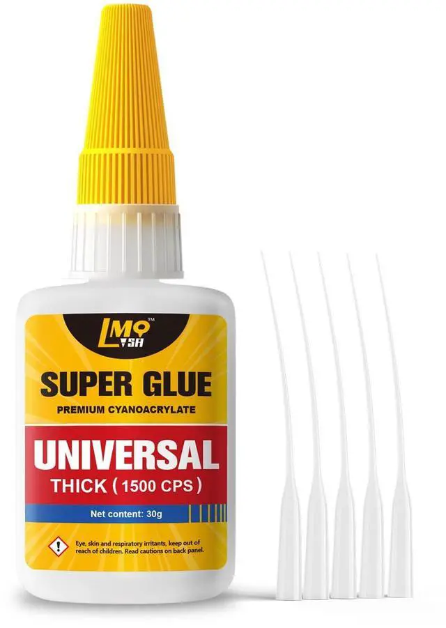Main image of Thick Super Glue Gap Filling CA Glue for Wood Furniture Shoes Ceramic Plastic Glass Leather Metal Model, All Purpose Superglue for Woodworking, Crafts and Repairs, Clear Instant Cyanoacrylate Adhesive