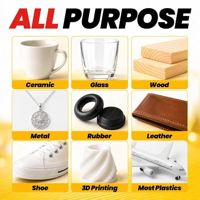 Alt view image 7 of 7 - Thick Super Glue Gap Filling CA Glue for Wood Furniture Shoes Ceramic Plastic Glass Leather Metal Model, All Purpose Superglue for Woodworking, Crafts and Repairs, Clear Instant Cyanoacrylate Adhesive