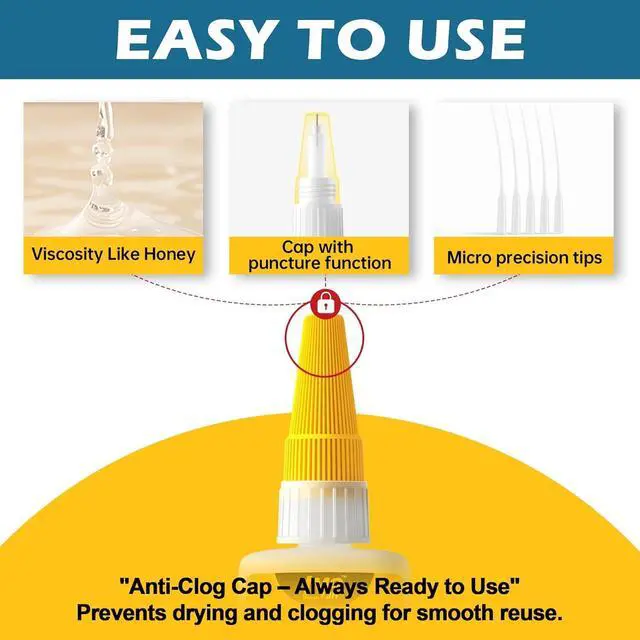 Alt view image 4 of 7 - Glass Super Glue Liquid, Clear Instant Cyanoacrylate Adhesives for Glass Repair, All Purpose CA Glue for Shoe Ceramic Plastic Leather Model Metal Wood Pottery Aquarium Porcelain Stone, Thick