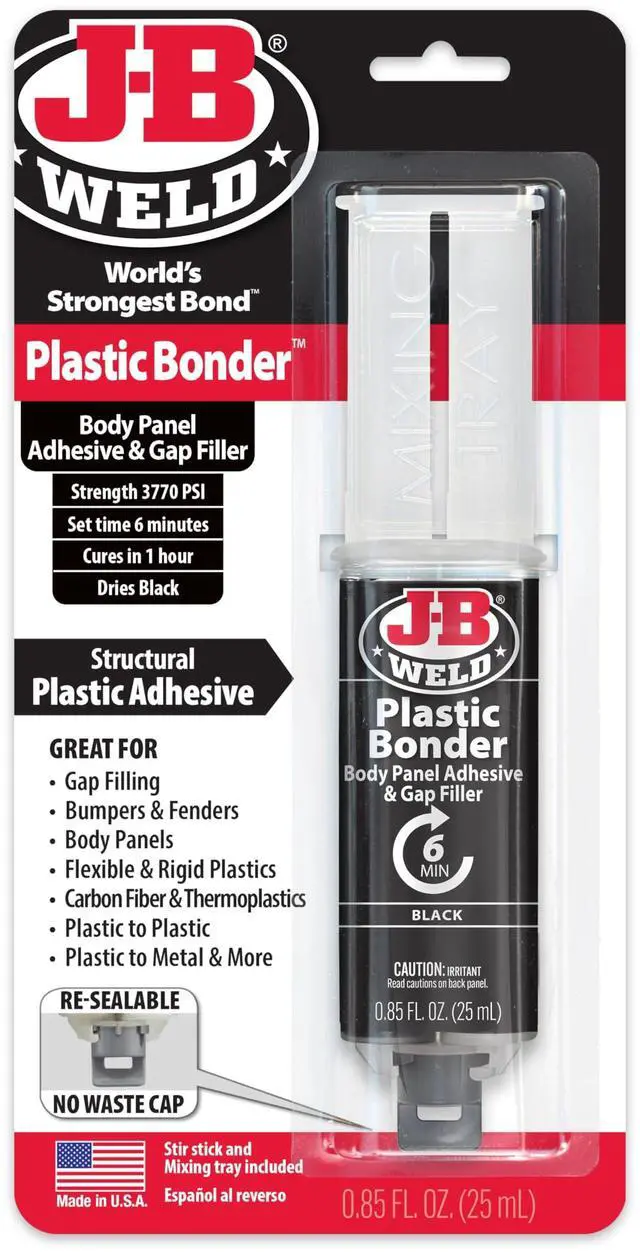 Main image of 50139 Plastic Bonder Body Panel Adhesive and Gap Filler Syringe - Black - 25 ml