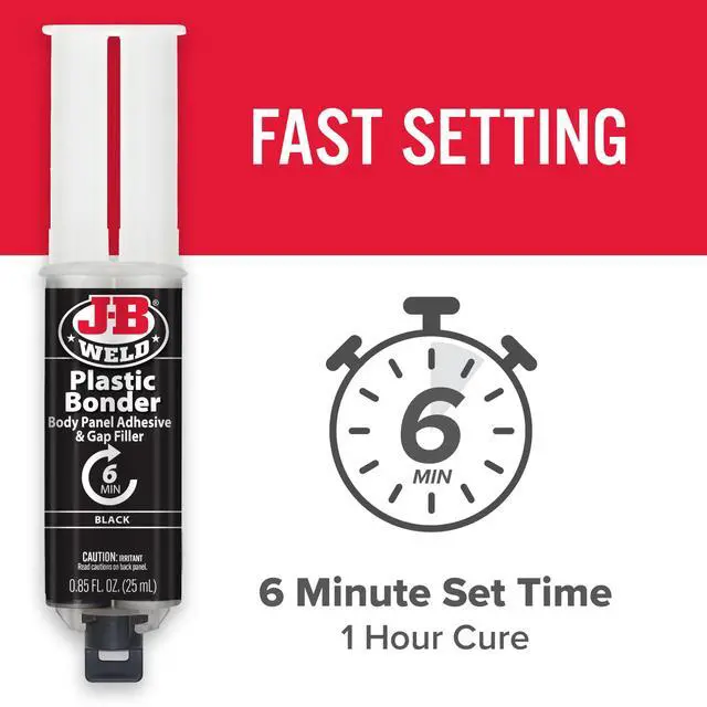 Alt view image 3 of 7 - 50139 Plastic Bonder Body Panel Adhesive and Gap Filler Syringe - Black - 25 ml