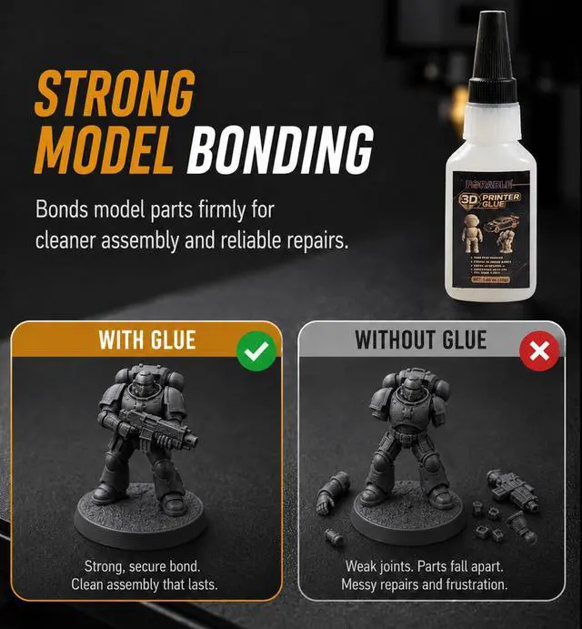 Alt view image 3 of 6 - 3D Printer Super Glue for PLA, ABS, PETG, TPU & Nylon, Clear CA Glue