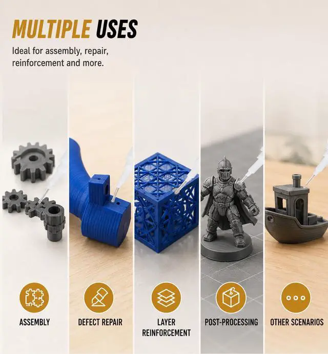 Alt view image 6 of 6 - 3D Printer Super Glue for PLA, ABS, PETG, TPU & Nylon, Clear CA Glue