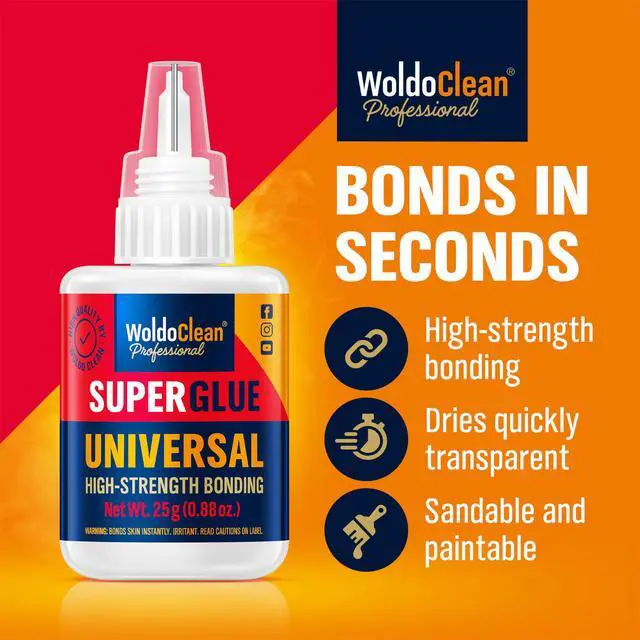 Alt view image 2 of 7 - Super Glue All-Purpose Liquid 25g - Fast Drying Clear CA Adhesive for Metal, Plastic, Wood, Ceramic, Glass & DIY Repairs