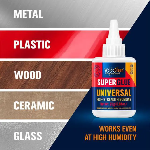 Alt view image 3 of 7 - Super Glue All-Purpose Liquid 25g - Fast Drying Clear CA Adhesive for Metal, Plastic, Wood, Ceramic, Glass & DIY Repairs