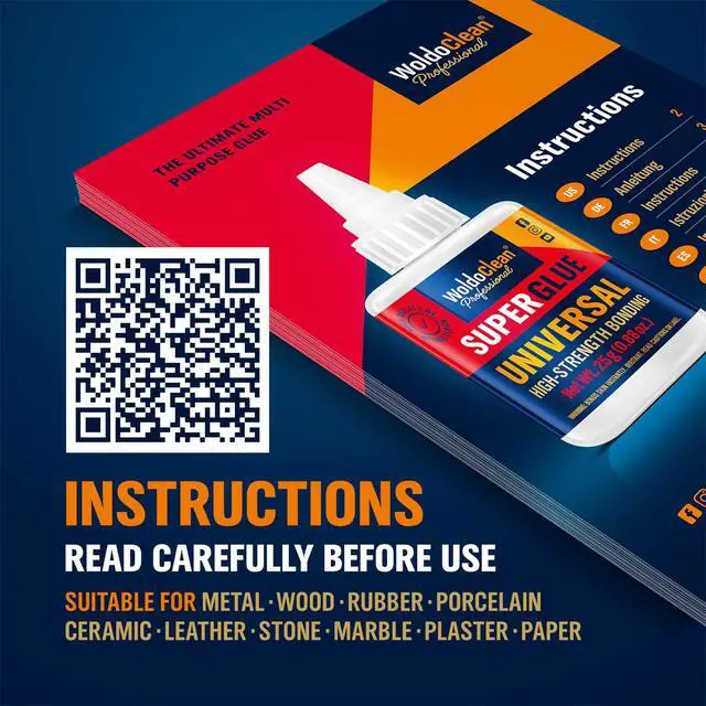 Alt view image 7 of 7 - Super Glue All-Purpose Liquid 25g - Fast Drying Clear CA Adhesive for Metal, Plastic, Wood, Ceramic, Glass & DIY Repairs