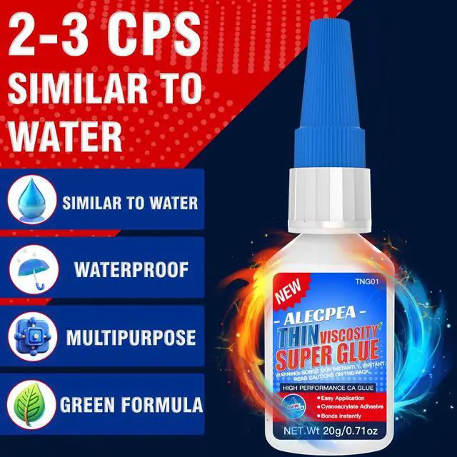 Alt view image 5 of 7 - 20g Thin CA Glue (2-3 CPS), 2-5 Second Cure Time - Ideal for Hobbies and Precision Work: Woodworking, Model Making (Cars, Airplanes), Pen Turning, Inlays, and Surface Stabilization