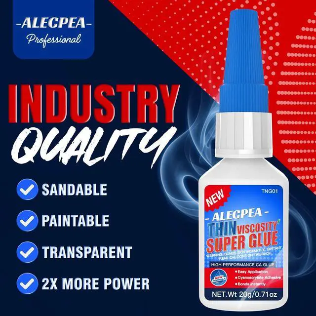 Alt view image 3 of 7 - 20g Thin CA Glue (2-3 CPS), 2-5 Second Cure Time - Ideal for Hobbies and Precision Work: Woodworking, Model Making (Cars, Airplanes), Pen Turning, Inlays, and Surface Stabilization