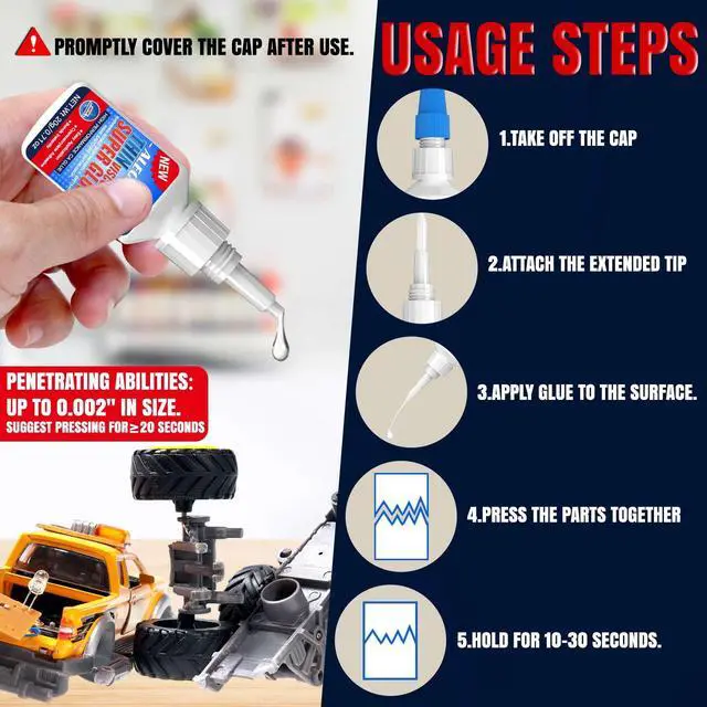 Alt view image 6 of 7 - 20g Thin CA Glue (2-3 CPS), 2-5 Second Cure Time - Ideal for Hobbies and Precision Work: Woodworking, Model Making (Cars, Airplanes), Pen Turning, Inlays, and Surface Stabilization