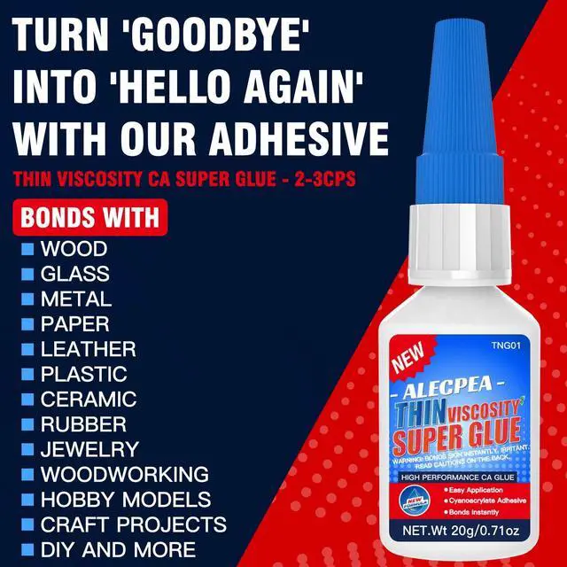 Alt view image 7 of 7 - 20g Thin CA Glue (2-3 CPS), 2-5 Second Cure Time - Ideal for Hobbies and Precision Work: Woodworking, Model Making (Cars, Airplanes), Pen Turning, Inlays, and Surface Stabilization