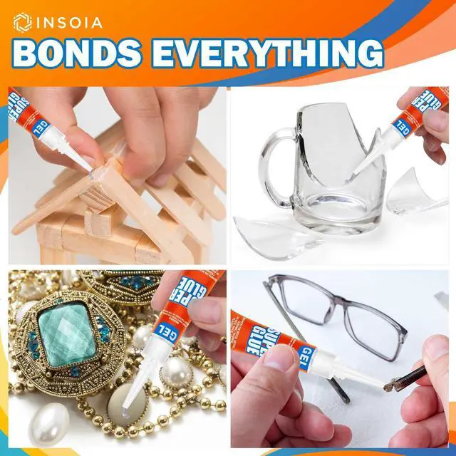 Alt view image 7 of 7 - Super Glue Gel Clear Non-Drip, 12 X 3g All Purpose Strong Adhesive Ca Glue Quick Dry Instant Glue for Plastic, Metal, Ceramic, Shoe, Wood, Leather, Model, Aquarium, Rhinestone, Jewelry and DIY Crafts
