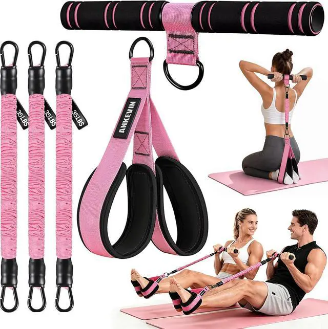Main image of Upgraded Pedal Resistance Band with Handle,3 Tube Adjustable Resistance Bands(35/70/105 lbs),Foot Pedal Resistance Band for Abdomen,Core,Arm,Legs,Body,Resistance Bands for Women & Men
