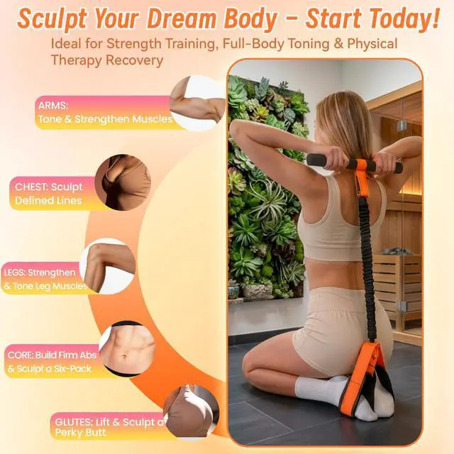 Alt view image 5 of 7 - Pedal Resistance Band with Handle for Women
