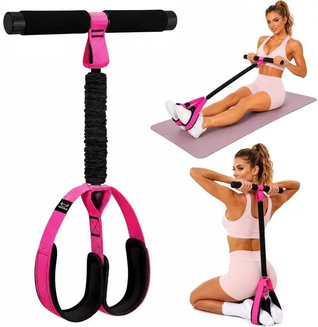 Main image of Upgraded Pedal Resistance Band with Handles, 55LBS Multifunctional Soft Foot Pedal Exercise Bands with Handles for Core, Abs, Legs, Waist, Arms. Sit Up Workout Bands for Women Home Gym.