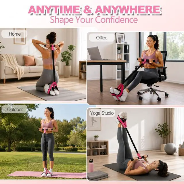 Alt view image 5 of 7 - Upgraded Pedal Resistance Band with Handles, 55LBS Multifunctional Soft Foot Pedal Exercise Bands with Handles for Core, Abs, Legs, Waist, Arms. Sit Up Workout Bands for Women Home Gym.