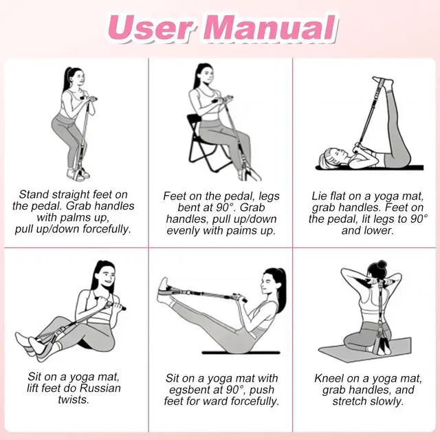 Alt view image 7 of 7 - Upgraded Pedal Resistance Band with Handles, 55LBS Multifunctional Soft Foot Pedal Exercise Bands with Handles for Core, Abs, Legs, Waist, Arms. Sit Up Workout Bands for Women Home Gym.