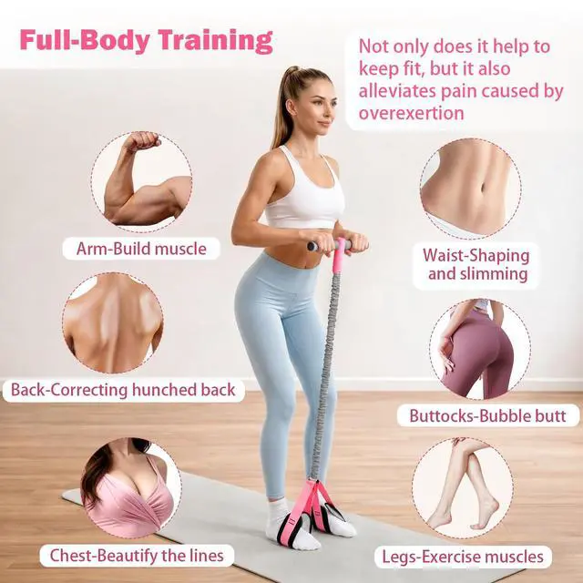 Alt view image 4 of 7 - Upgraded Pedal Resistance Bands with Handle, 55 LBS Exercise Bands Thickened Latex Tubes Ideal for Women and Men, Sit Up Exercise Equipment for Abdomen, Waist, Arm, Core/ABS, Leg, Physical Therapy