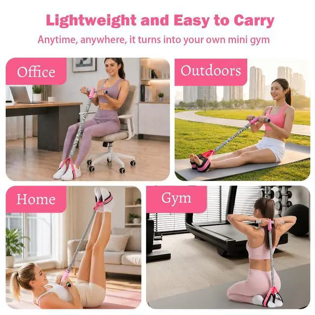 Alt view image 7 of 7 - Upgraded Pedal Resistance Bands with Handle, 55 LBS Exercise Bands Thickened Latex Tubes Ideal for Women and Men, Sit Up Exercise Equipment for Abdomen, Waist, Arm, Core/ABS, Leg, Physical Therapy