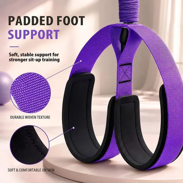 Alt view image 5 of 7 - Multifunctional Durable Pedal Resistance Band with Handle, Upgraded Elastic Exercise Bands for Home Gym, Anti-Snap Sit Up Equipment & Ab Trainer for Core/Arms/Legs/Glutes Workout for Women