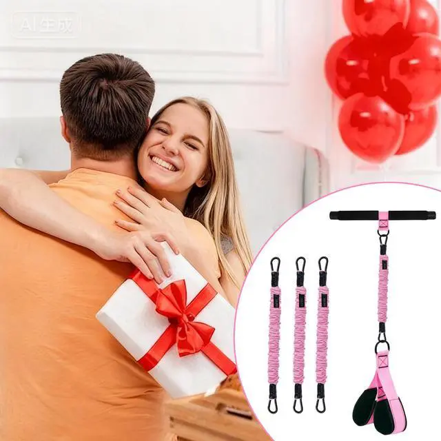 Alt view image 7 of 7 - Upgraded Pedal Resistance Band with Handle, 3 Elastic Bands 30/40/50lbs, Sit Up Exercise Equipment for Abs Core Arm Leg, Adjustable Tension Rope Home Gym for Women Men (Pink)