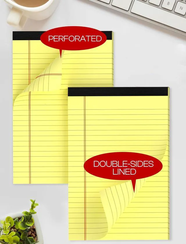Alt view image 5 of 7 - 12 Pack Small Yellow Legal Pads 5x8 Note Pads 5x8 College Ruled Notepads Narrow Ruled Yellow Paper Pads 25 Lines Perforared Small Paper Tablets 5x8" Lined Notepad 5x8 With 30 Sheets Per Legal Pad