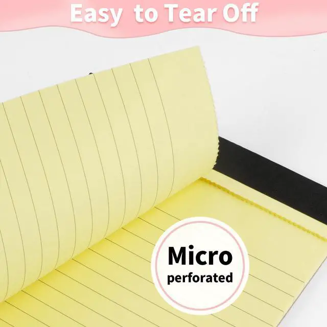 Alt view image 5 of 7 - Legal Pads 5" X 8", 6 Pack Colored Note Pads,College Ruled Lined Paper Pads