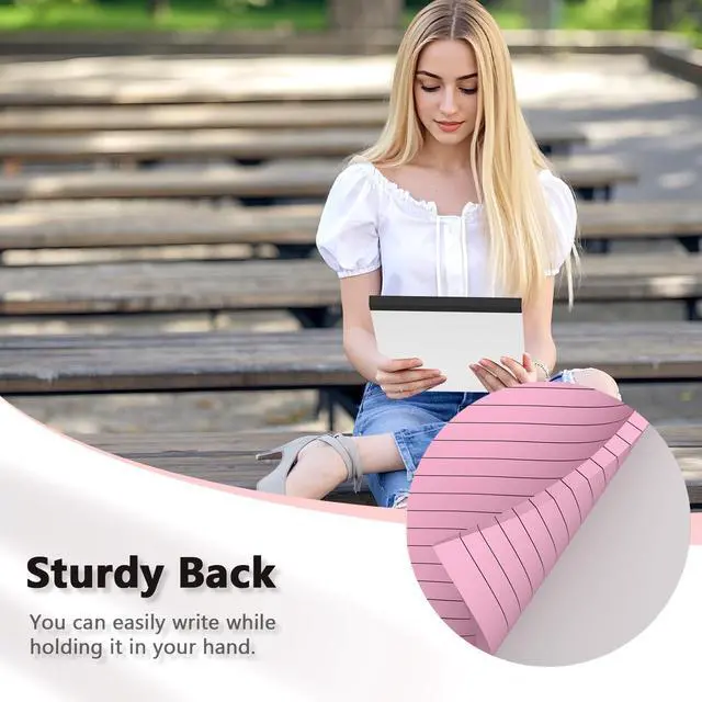 Alt view image 3 of 4 - Note Pads 5x8, Narrow Ruled Legal Pad, Writing Pads 5x8, Colored Legal Pads, Pink Legal Pad,Small Note Pad, 30 Sheet/Notepad, 6 Pack Multicolor Lined Paper, Mini Legal Pads for School,Business,Home