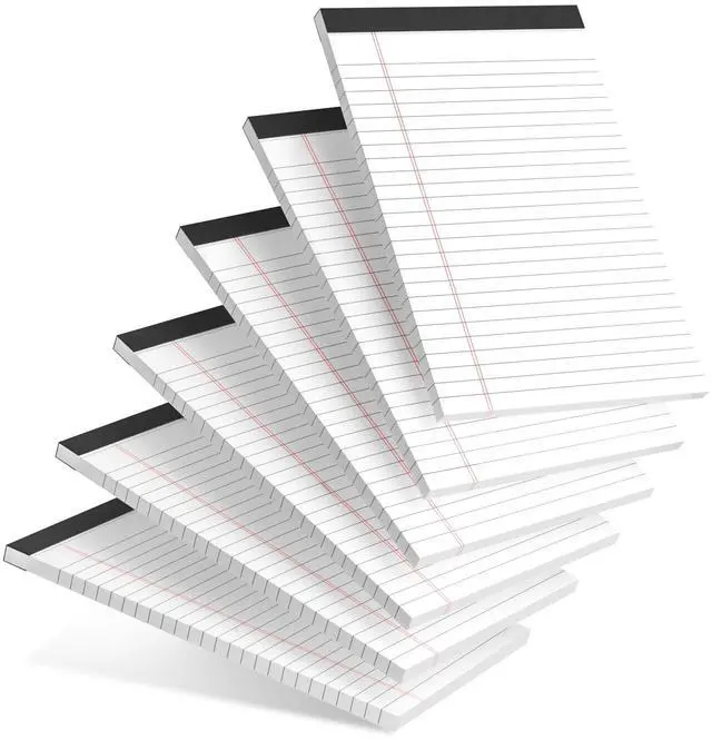 Main image of 6pcs Small Note Pad 5x8 College Ruled Legal Pads Paper Notepads 6 Pack Study Back Writing Pads 5 x 8 Legal Pads Perforated Narrow Ruled Pads of Paper White