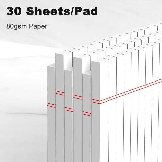 Alt view image 3 of 7 - 6pcs Small Note Pad 5x8 College Ruled Legal Pads Paper Notepads 6 Pack Study Back Writing Pads 5 x 8 Legal Pads Perforated Narrow Ruled Pads of Paper White
