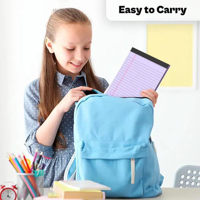 Alt view image 5 of 6 - 4 Pack Note Pads 5 x 8 Inch Purple Small Legal Pads 5 x 8 Colored Notepad 5 x 8 Perforated Writing Pads Lined Paper Pads College Ruled Pad Paper 30 Sheets Notebook for Study, To-Do Lists, Office
