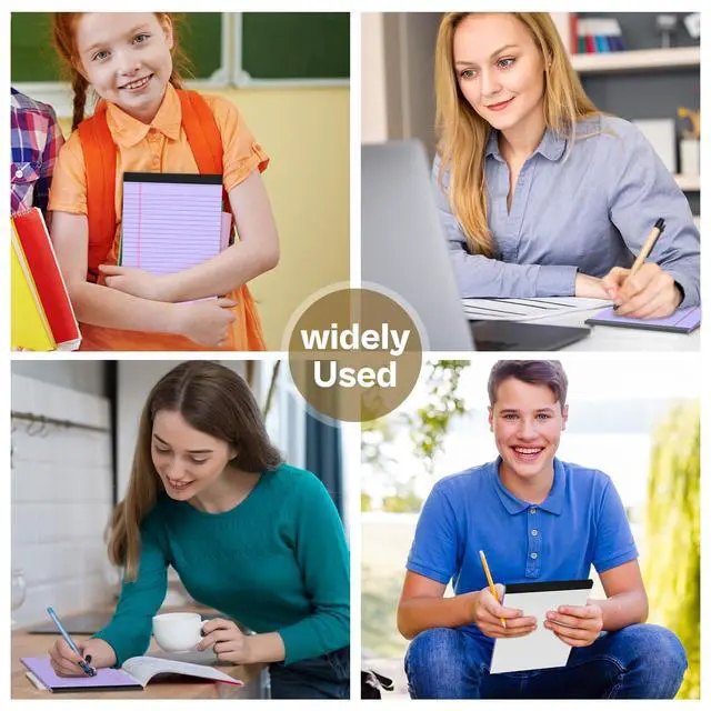Alt view image 6 of 6 - 4 Pack Note Pads 5 x 8 Inch Purple Small Legal Pads 5 x 8 Colored Notepad 5 x 8 Perforated Writing Pads Lined Paper Pads College Ruled Pad Paper 30 Sheets Notebook for Study, To-Do Lists, Office
