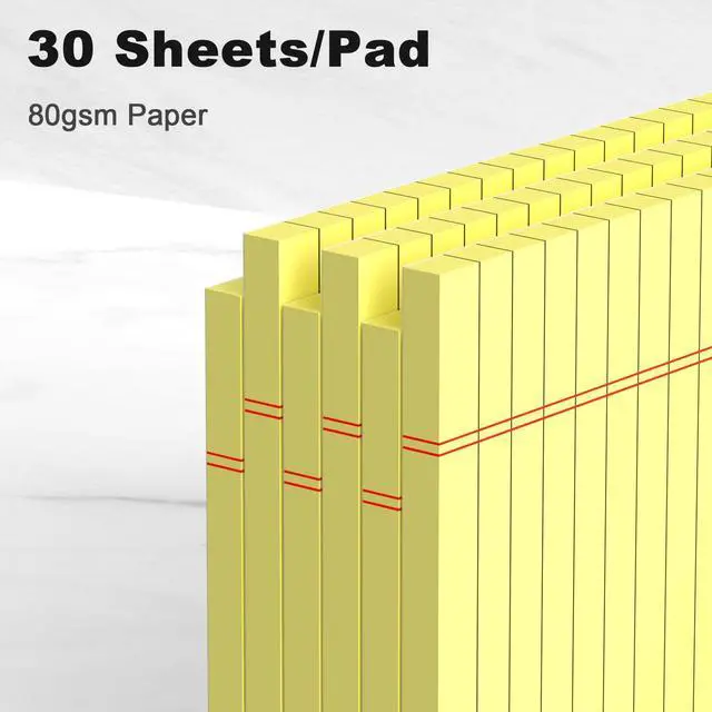 Alt view image 2 of 3 - 6pcs Small Note Pad 5x8 College Ruled Legal Pads Paper Notepads 6 Pack Study Back Writing Pads 5 x 8 Legal Pads Perforated Narrow Ruled Pads of Paper Yellow