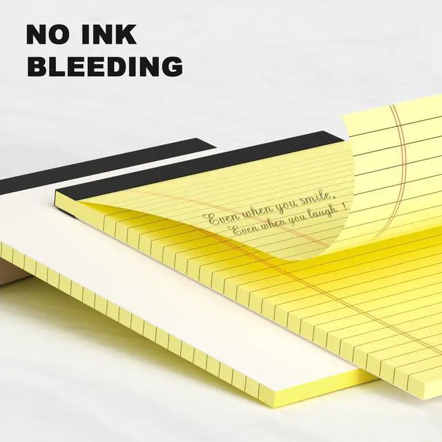 Alt view image 3 of 3 - 6pcs Small Note Pad 5x8 College Ruled Legal Pads Paper Notepads 6 Pack Study Back Writing Pads 5 x 8 Legal Pads Perforated Narrow Ruled Pads of Paper Yellow