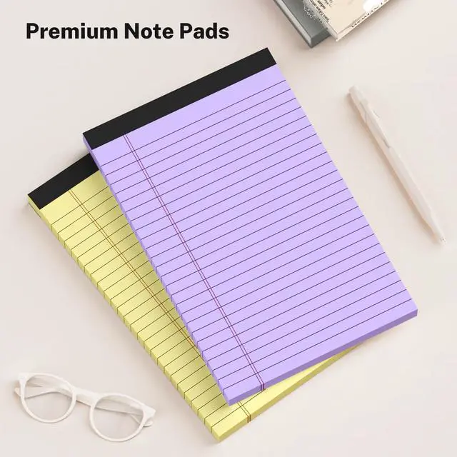 Alt view image 2 of 6 - 8 Pack Note Pads 5 x 8 Inch, Colored Narrow Ruled Small Legal Pads, Perforated Notepad 5 x 8 Lined Writing Pads, College Lined Legal Notepads for To-do Lists, Daily Note-taking, School and Office
