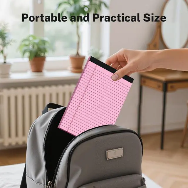 Alt view image 5 of 6 - 8 Pack Note Pads 5 x 8 Inch, Colored Narrow Ruled Small Legal Pads, Perforated Notepad 5 x 8 Lined Writing Pads, College Lined Legal Notepads for To-do Lists, Daily Note-taking, School and Office