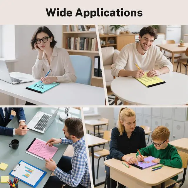 Alt view image 6 of 6 - 8 Pack Note Pads 5 x 8 Inch, Colored Narrow Ruled Small Legal Pads, Perforated Notepad 5 x 8 Lined Writing Pads, College Lined Legal Notepads for To-do Lists, Daily Note-taking, School and Office