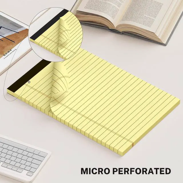 Alt view image 4 of 6 - 8 Pack Note Pads 5 x 8 Inch, Colored Narrow Ruled Small Legal Pads, Perforated Notepad 5 x 8 Lined Writing Pads, College Lined Legal Notepads for To-do Lists, Daily Note-taking, School and Office