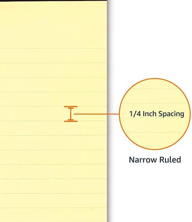 Main image of 50-Sheet Narrow Ruled Lined Writing Note Pad, 5" x 8", 12-Pack, Canary, Perforated