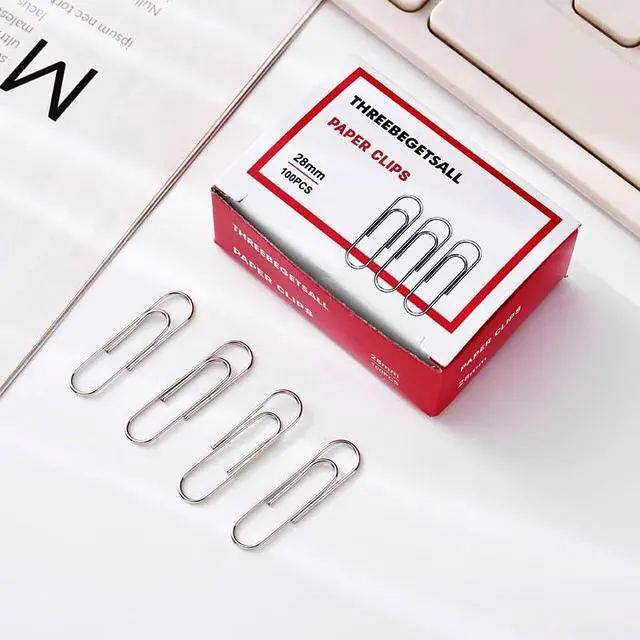 Alt view image 2 of 3 - Officemate Premium 28mm Paper Clips, 1,000pcs Paper Clips (10 Boxes of 100 Each) 1.1inch, Silver