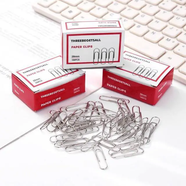 Alt view image 3 of 3 - Officemate Premium 28mm Paper Clips, 1,000pcs Paper Clips (10 Boxes of 100 Each) 1.1inch, Silver