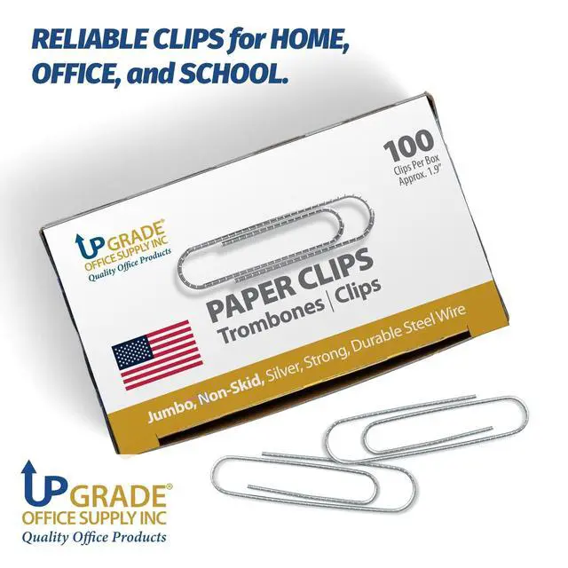 Alt view image 2 of 7 - Jumbo Paper Clips, 300 Count, 3 Boxes of 100, Made in USA