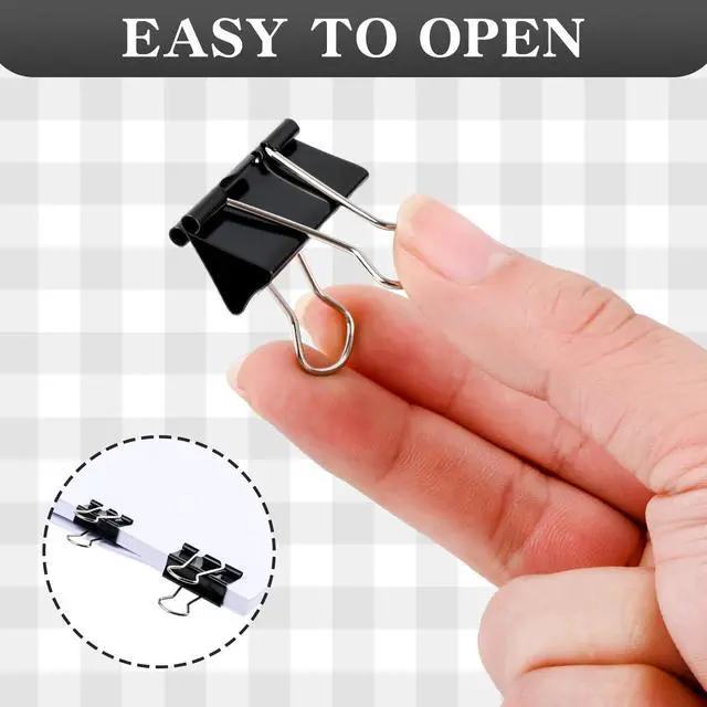 Alt view image 5 of 7 - Binder Clips Paper Clamps Assorted Sizes 140 Count,4 Sizes in One Pack, Large, Medium, Small and Micro Binder Paper Clips for Office, Home, School Supplies