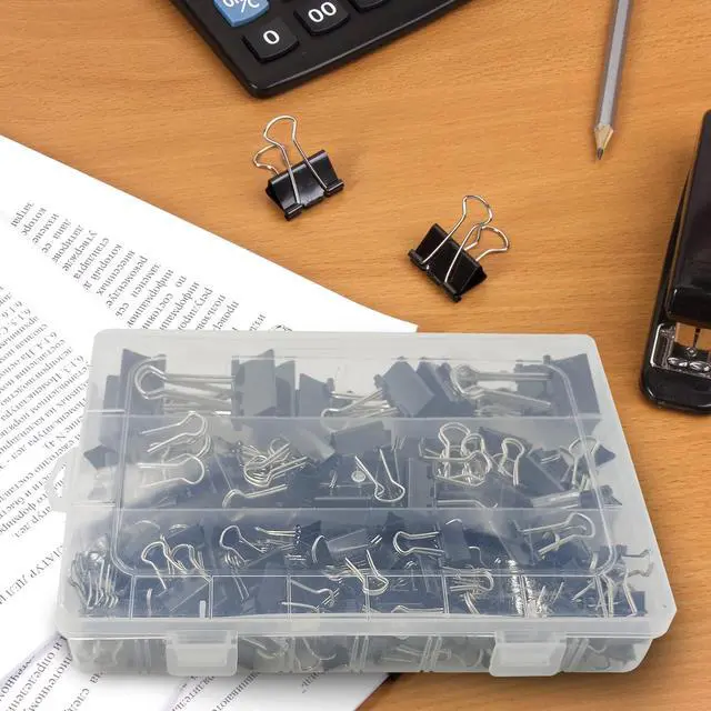 Alt view image 3 of 7 - 170 Pcs Binder Clips Assorted Sizes, Black Large, Medium, Small Binder Paper Clips for Office Supplies, Home, School,Business Document OrganizingBlack